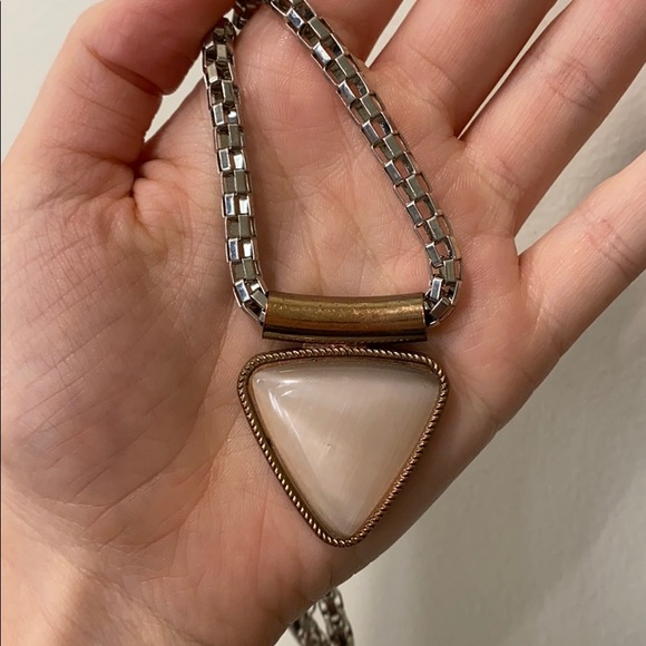 Triangle Two-Tone Necklace - Picture 2 of 4